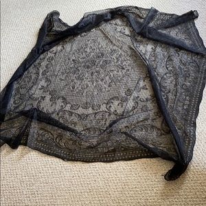 Black lace tablecloth 70” x 68”